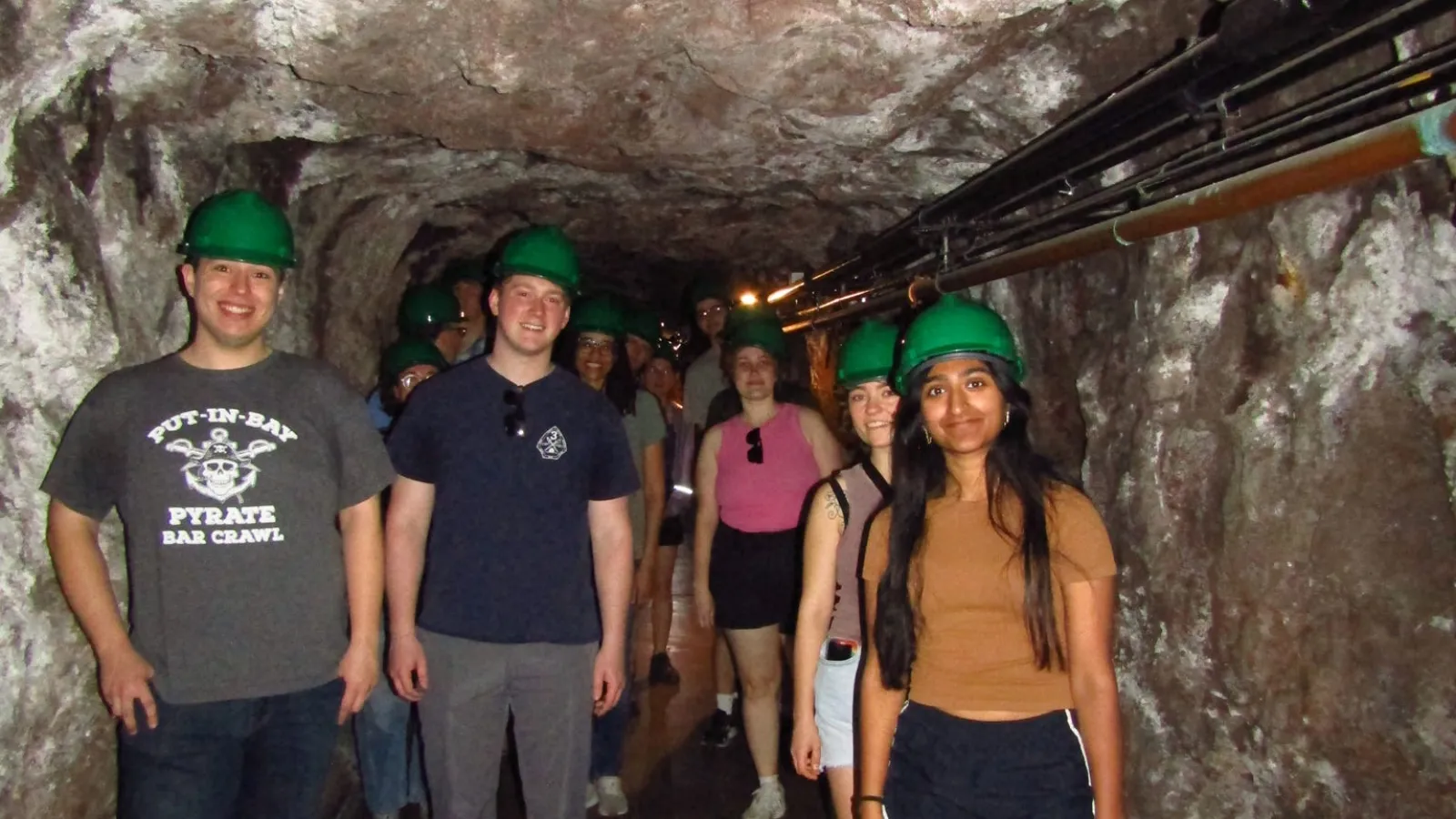 students on an underground tour of the hoover dam 