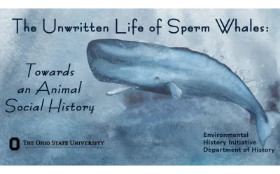 Sperm whale on a blue watercolor background