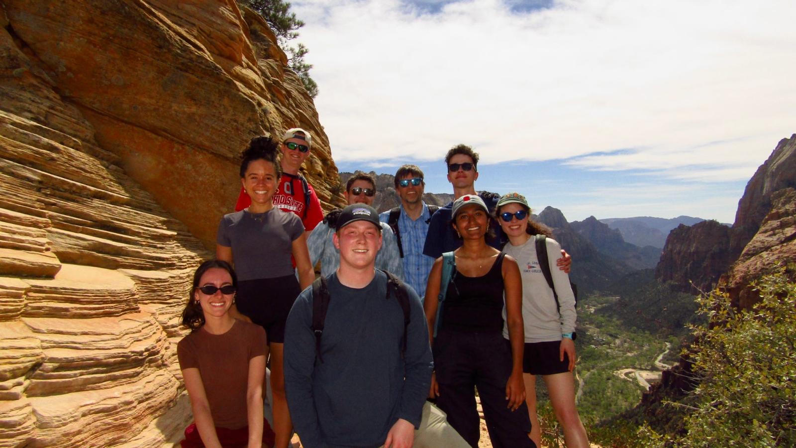 Students hiking in Angles Landing Zion National Park 