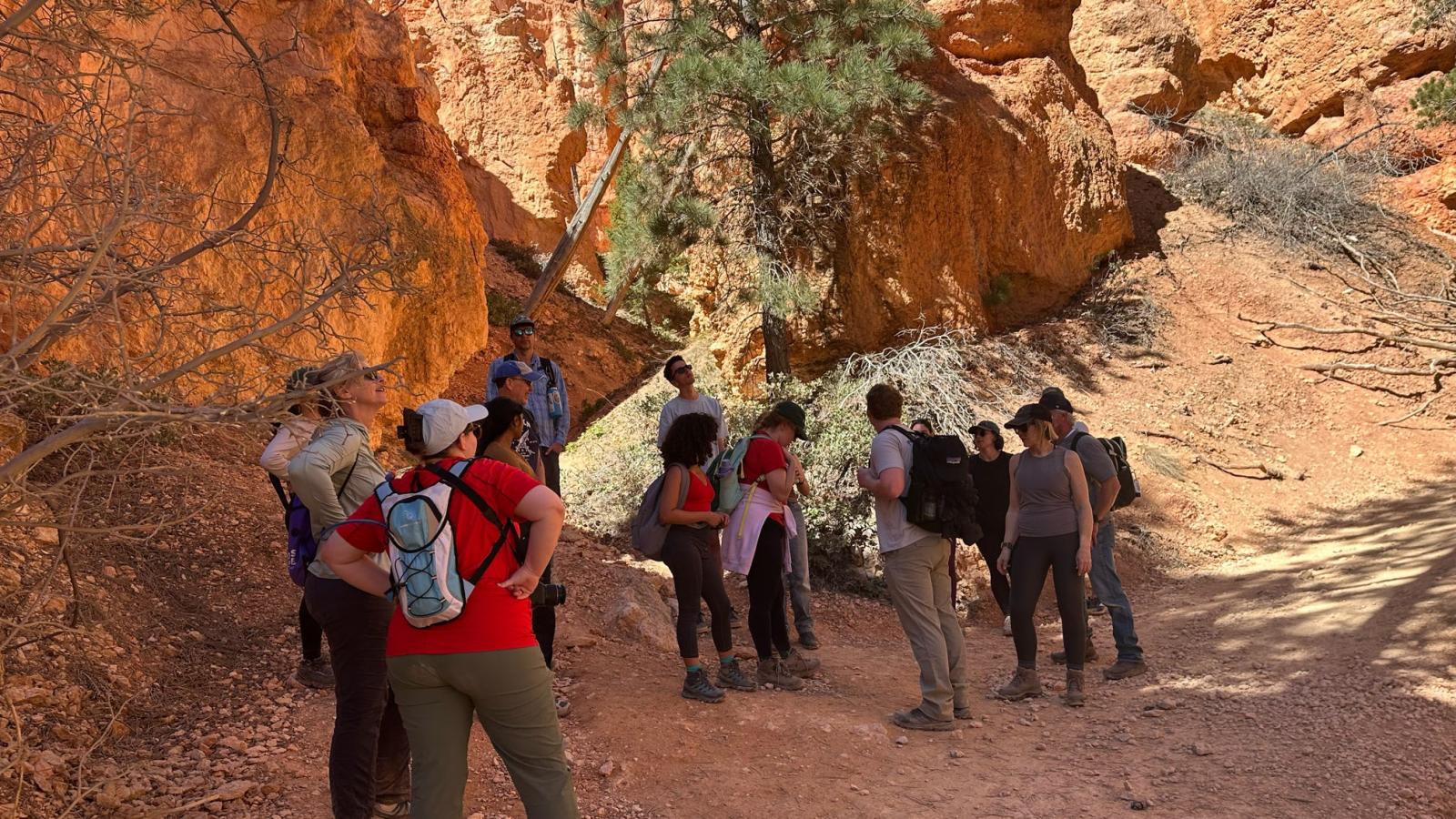 students hiking in Bryce Canyon National Park 