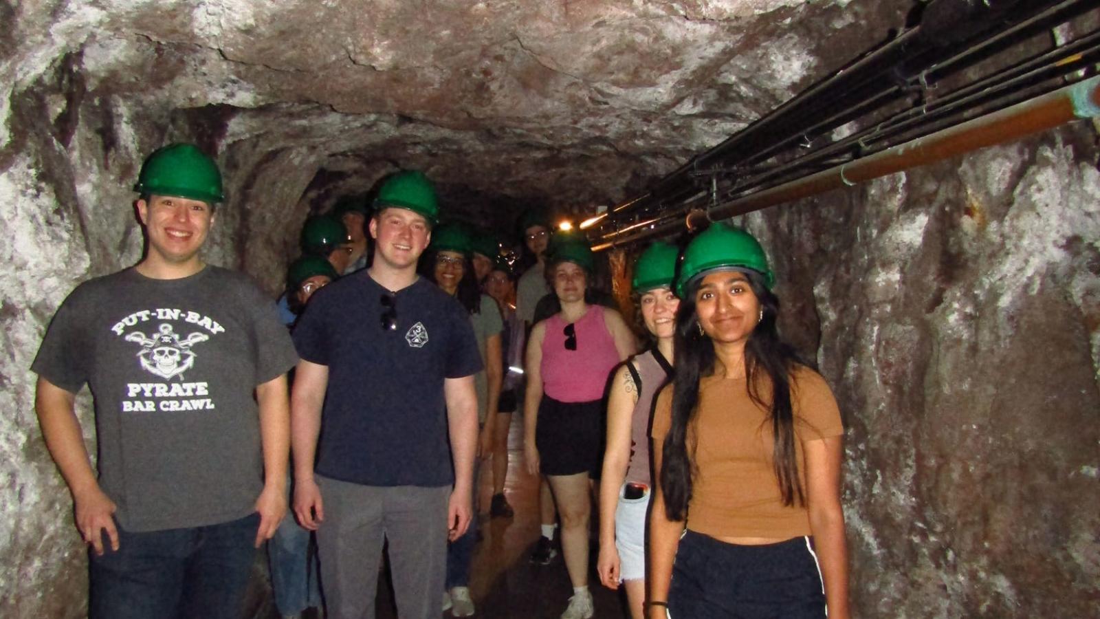 students on an underground tour of the hoover dam 
