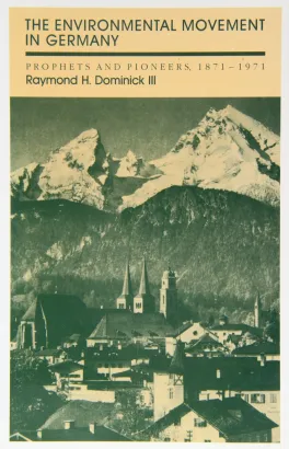 Book cover of The Environmental Movement in Germany depicting a town at the foot of a snow-covered mountain